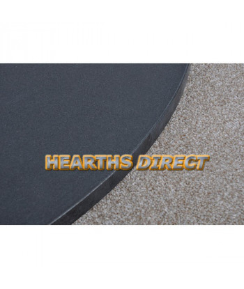 Inset Stove Honed Black Granite Hearth (Curved Corners)